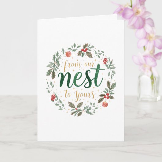 Festive "From our Nest to Yours" Christmas カード (蘭)