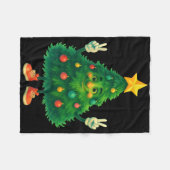 Festive Fun Cheerful Christmas Tree  フリースブランケット (正面(横))