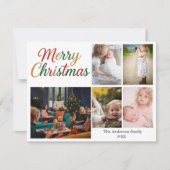 Festive Fun Christmas 5 Photo Holiday Card サンキューカード (正面)