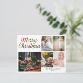 Festive Fun Christmas 5 Photo Holiday Card サンキューカード (スタンド正面)