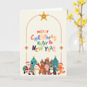 Festive Fun Christmas Card カード (黄色い花)