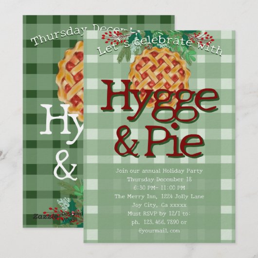 Festive fun Holiday Party hygge  招待状 (正面/裏面)