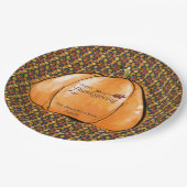 Festive Fun Pumpkin Leaf Pattern Thanksgiving ペーパープレート (アングル)