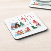 Festive Fun Santa Christmas Scene コースター (左側)