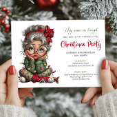 Festive Funny Grandma Christmas Event Invitation 招待状