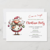 Festive Funny Santa Hand Lettered Party Invitation 招待状 (正面)