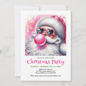Festive Funny Santa Heart Glasses Christmas Invite 招待状 (正面)