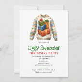 Festive funny ugly sweater party invitation 招待状 (正面)