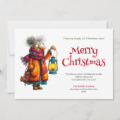 Festive Funny Woman Editable Christmas Greeting  シーズンカード (正面)