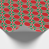 Festive Geometric Pattern: Red and Green Circle ラッピングペーパー (角)
