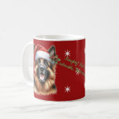 Festive German Shepherd Christmas Mug  コーヒーマグカップ (正面左)