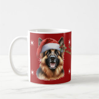 Festive German Shepherd Christmas Mug  コーヒーマグカップ