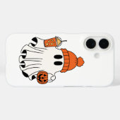 Festive Ghost with Pumpkin Basket & Iced Latte Case-Mate iPhoneケース (裏面 (横))
