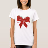 Festive Gift Bow Christmas T-Shirt -- Red Bow  Tシャツ (正面)