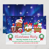 Festive Gingerbread Christmas Train Invitation 招待状 (正面/裏面)