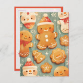 Festive Gingerbread Cookies シーズンポストカード (正面/裏面)