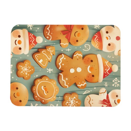 Festive Gingerbread Cookies マグネット (横)