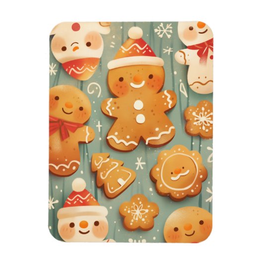 Festive Gingerbread Cookies マグネット (縦)
