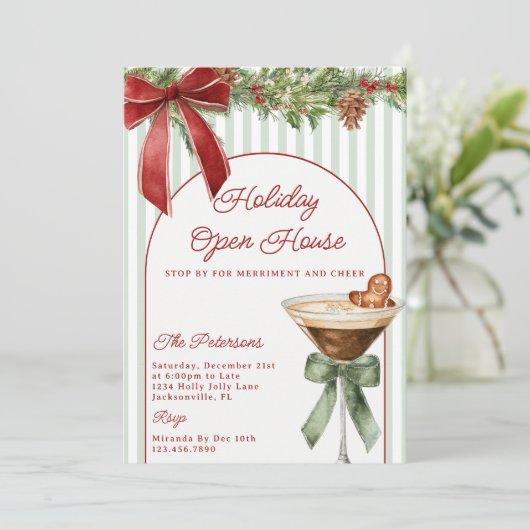 Festive Gingerbread Martini Holiday Open House 招待状 (スタンド正面)