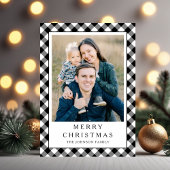 Festive Gingham Photo Christmas シーズンカード
