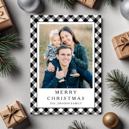 Festive Gingham Photo Christmas シーズンカード