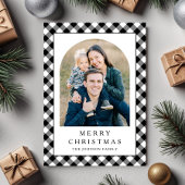 Festive Gingham Photo Christmas シーズンカード