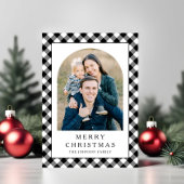 Festive Gingham Photo Christmas シーズンカード