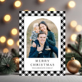 Festive Gingham Photo Christmas シーズンカード