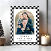 Festive Gingham Photo Christmas シーズンカード