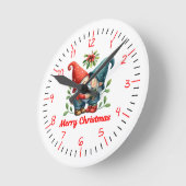 Festive Gnome Hug Christmas Pocket Watch ラウンド壁時計 (傾斜)
