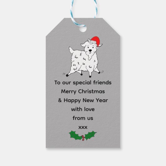 Festive Goats at Christmas ギフトタグ (裏面)