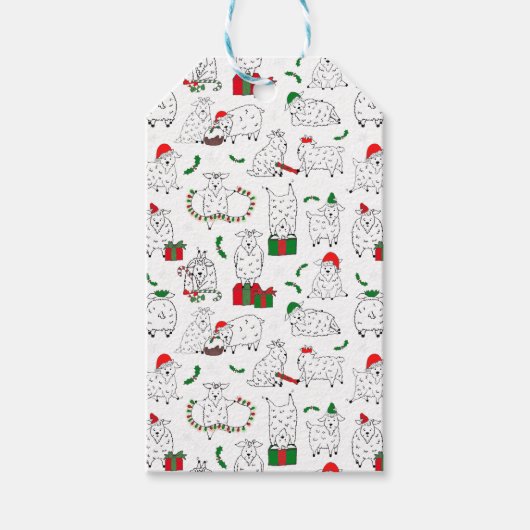 Festive Goats at Christmas ギフトタグ (正面)