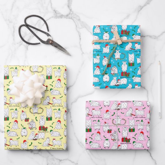 Festive Goats at Christmas ラッピングペーパーシート (正面)