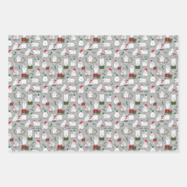 Festive Goats at Christmas ラッピングペーパーシート