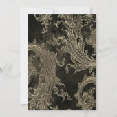 Festive Gold Frame,Floral Damask 60th Birthday  招待状 (裏面)