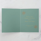 Festive Gold Green Merry Christmas Photo カード (内部)
