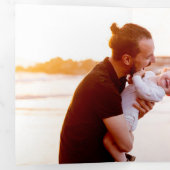 Festive Gold Line Drawn Ribbon Frame 1-Photo 三つ折りカード (内部最初)