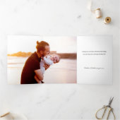 Festive Gold Line Drawn Ribbon Frame 1-Photo 三つ折りカード (内部)