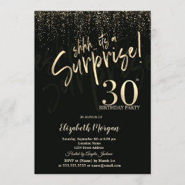Festive Gold Surprise 30th Birthday Party 招待状