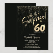 Festive Gold Surprise 60th Birthday Party 招待状 (正面/裏面)