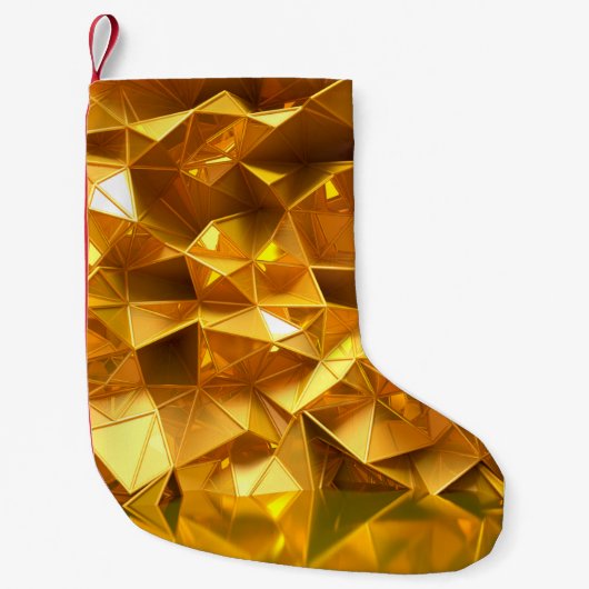 Festive golden background with triangles, bathroom スモールクリスマスストッキング (正面)