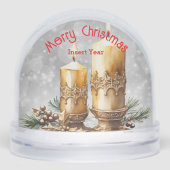 Festive Golden Merry Christmas Candles Keepsake  (正面)