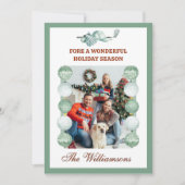 Festive Golf Theme Two Photo Christmas シーズンカード (正面)