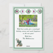 Festive Golf Theme Two Photo Christmas シーズンカード (裏面)