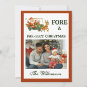 * Festive Golf Theme Two Photo Christmas シーズンカード (正面)