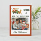 * Festive Golf Theme Two Photo Christmas シーズンカード (スタンド正面)