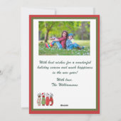 Festive Golf Theme Two Photo Christmas シーズンカード (裏面)