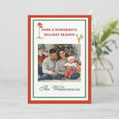 * Festive Golf Theme Two Photo Christmas シーズンカード (スタンド正面)