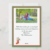 * Festive Golf Theme Two Photo Christmas シーズンカード (裏面)