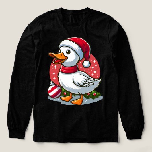 Festive Goose Christmas – Funny Holiday Gag Gift  トライブレンドＴシャツ (デザイン正面)